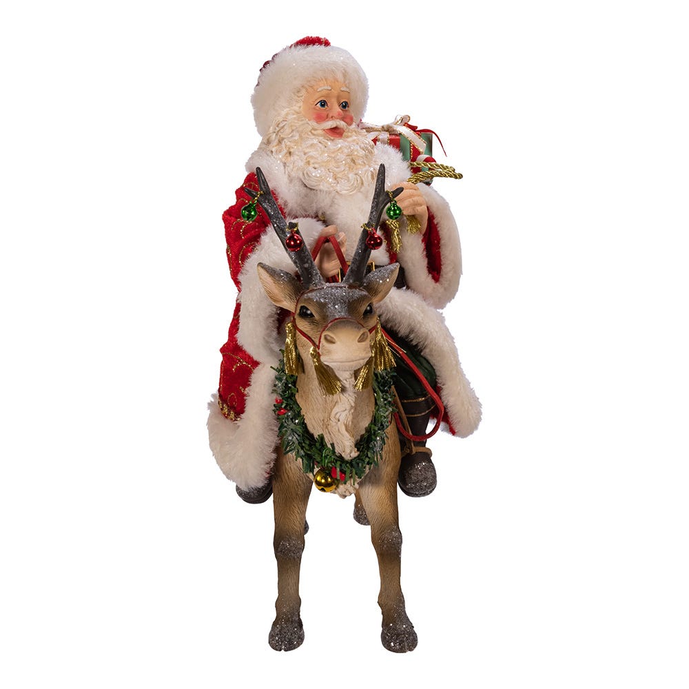 Kurt Adler 11.5-Inch Fabriché™ Santa on Reindeer